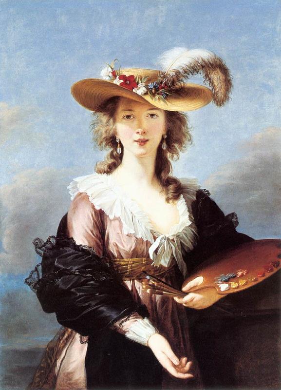 VIGEE-LEBRUN, Elisabeth Self-Portrait in a Straw Hat r Sweden oil painting art